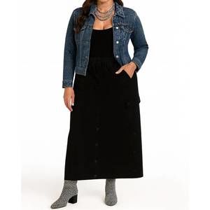 NEW SHANNALEE parachute maxi skirt in black